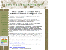 Tablet Screenshot of colorado-cemeteries.com